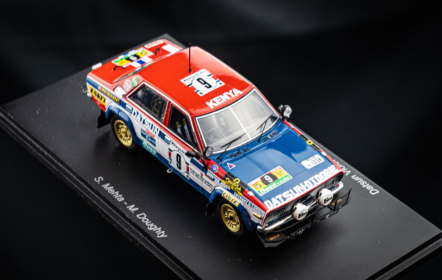 Datsun Violet 160J GT #9 S. Mehta / M. Doughty - Sieger Safari Rallye 1979 - Spark 1:43