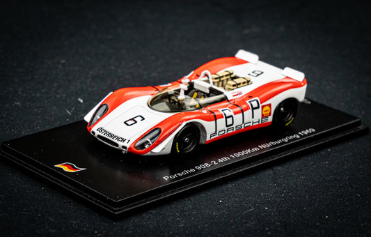 Porsche 908-2 no.6 lim. 500 Stk. R. Lins / R. Attwood - 4th 1000km Nürburgring 1969 - Spark 1:43