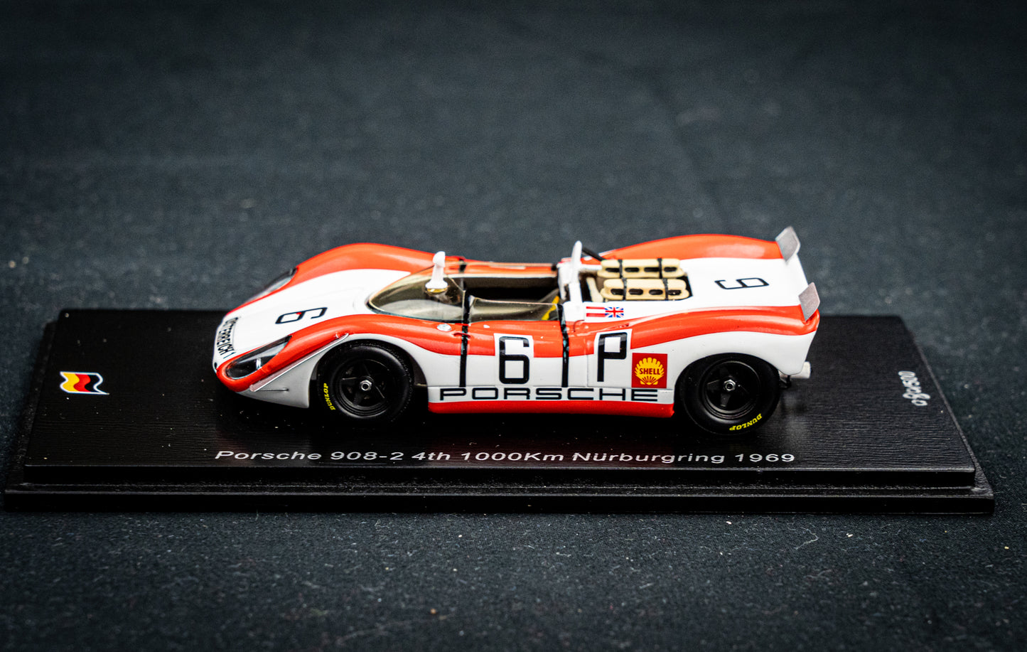 Porsche 908-2 no.6 lim. 500 Stk. R. Lins / R. Attwood - 4th 1000km Nürburgring 1969 - Spark 1:43