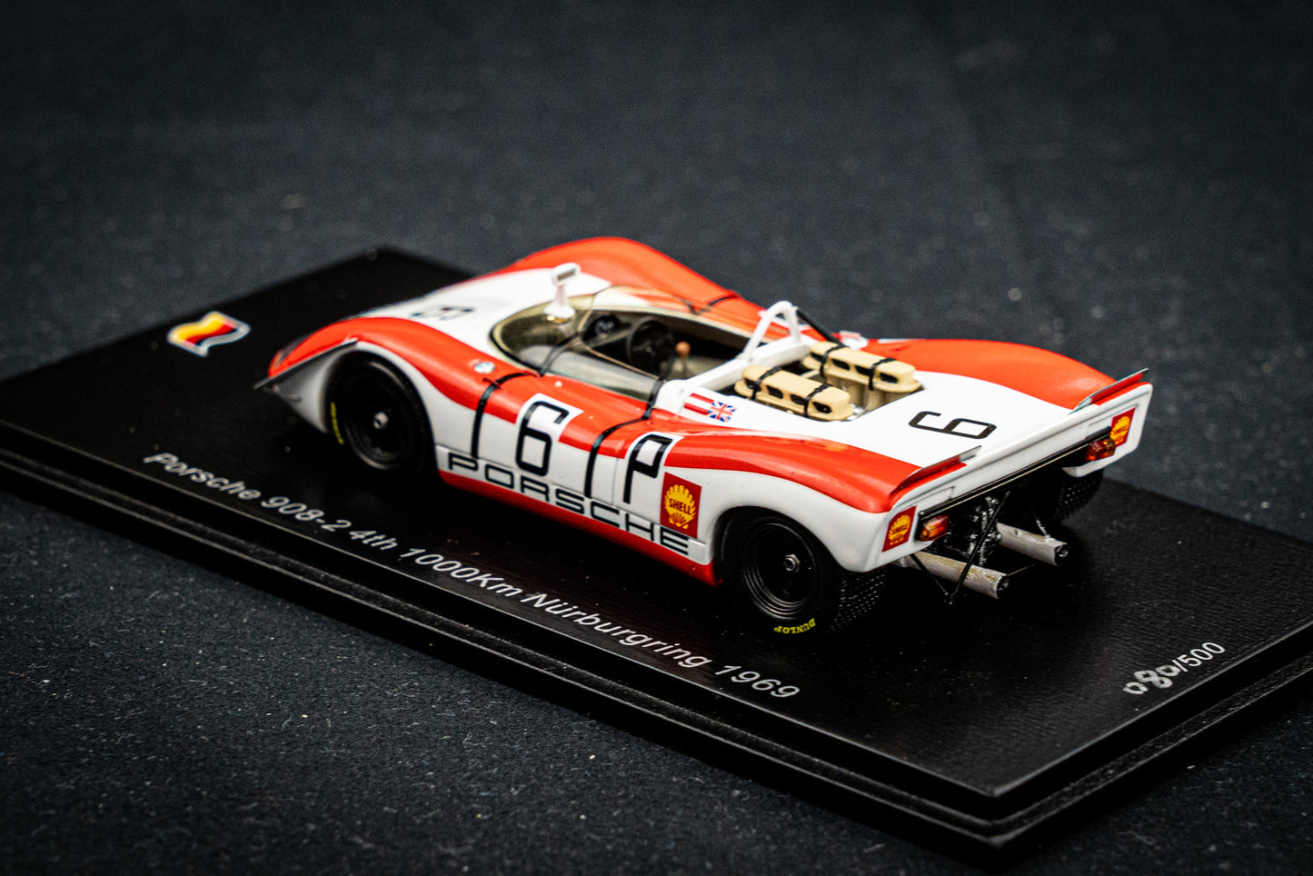 Porsche 908-2 no.6 lim. 500 Stk. R. Lins / R. Attwood - 4th 1000km Nürburgring 1969 - Spark 1:43