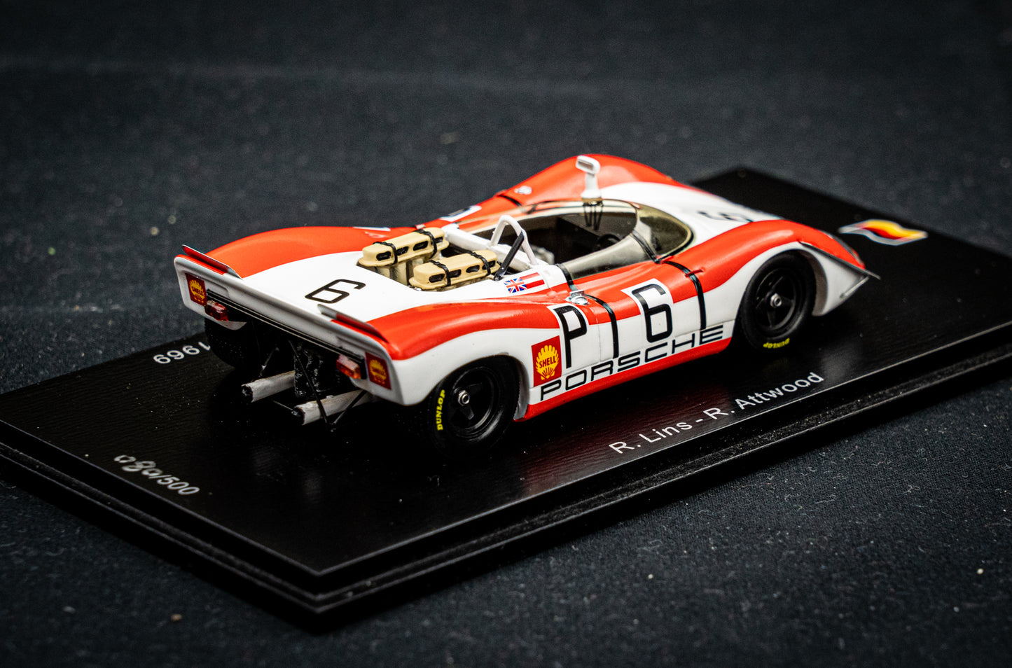 Porsche 908-2 no.6 lim. 500 Stk. R. Lins / R. Attwood - 4th 1000km Nürburgring 1969 - Spark 1:43