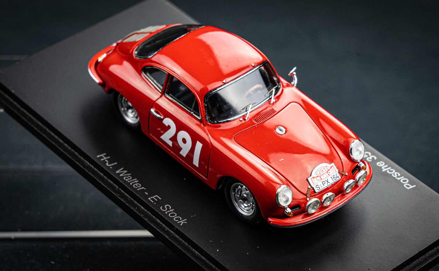 Porsche 356B T6 Carrera 2 GT #291 Walter / Stock - Rallye Monte Carlo 1963 - Spark 1:43