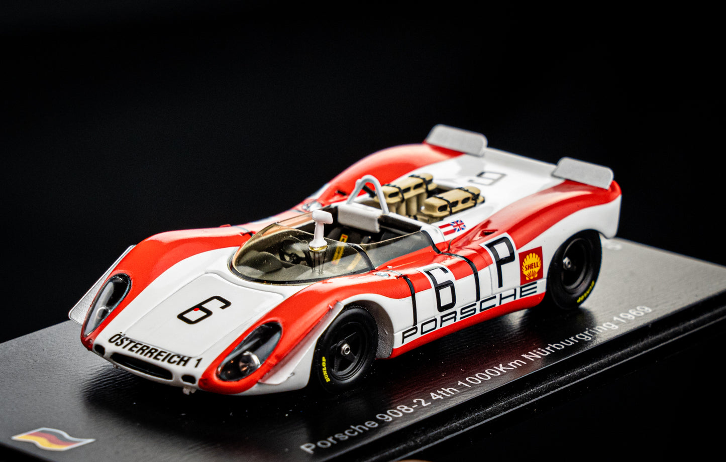 Porsche 908-2 no.6 lim. 500 Stk. R. Lins / R. Attwood - 4th 1000km Nürburgring 1969 - Spark 1:43