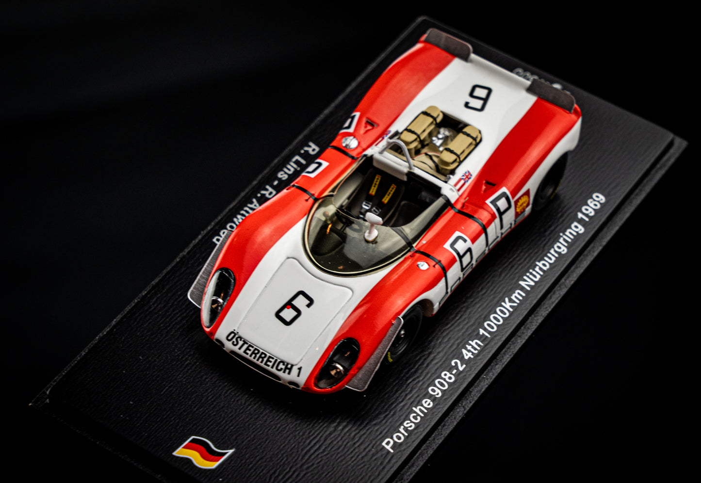 Porsche 908-2 no.6 lim. 500 Stk. R. Lins / R. Attwood - 4th 1000km Nürburgring 1969 - Spark 1:43