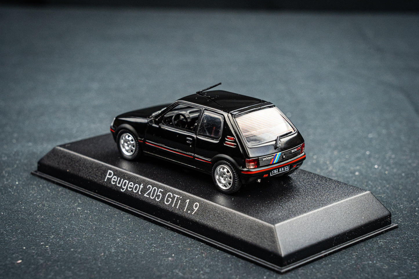 Peugeot 205 GTI 1.9 BJ 1992 black with PTS Deko  Norev 1:43