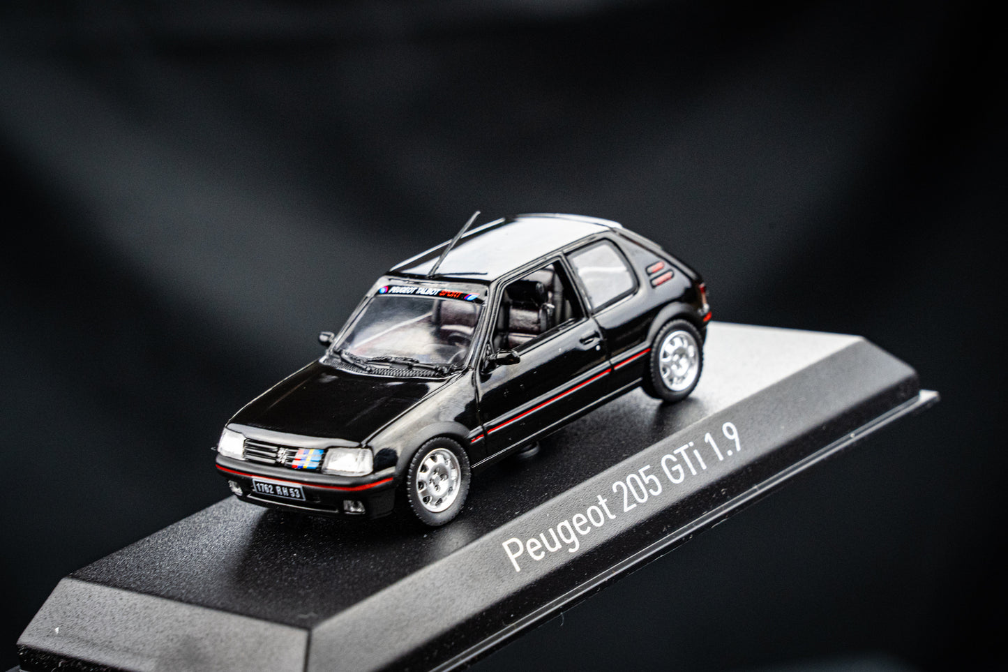 Peugeot 205 GTI 1.9 BJ 1992 black with PTS Deko  Norev 1:43