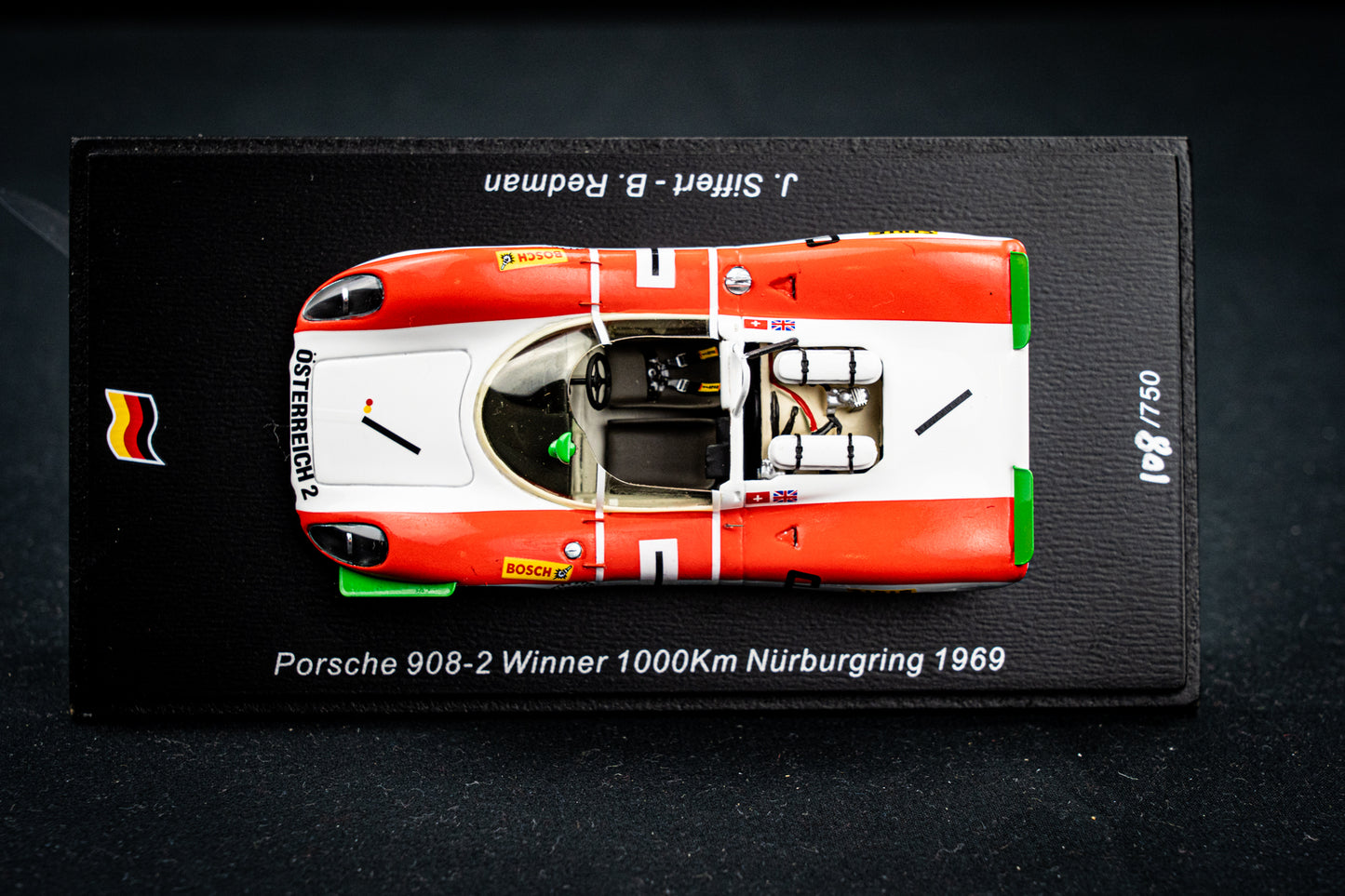 Porsche 908-2 #1 lim. 500 Stk. J. Siffert / B. Redman - Winner 1000km Nürburgring 1969 - Spark 1:43