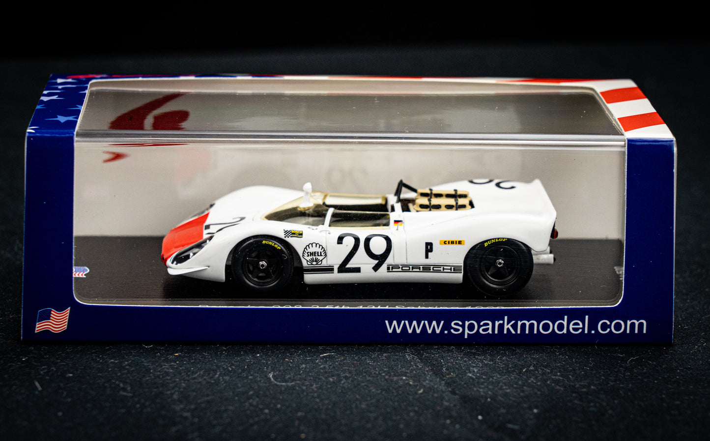 Porsche 908-2 #29 lim. 500 Stk. G. Mitter / U. Schütz - 5th 12h Sebring 1969 - Spark 1:43