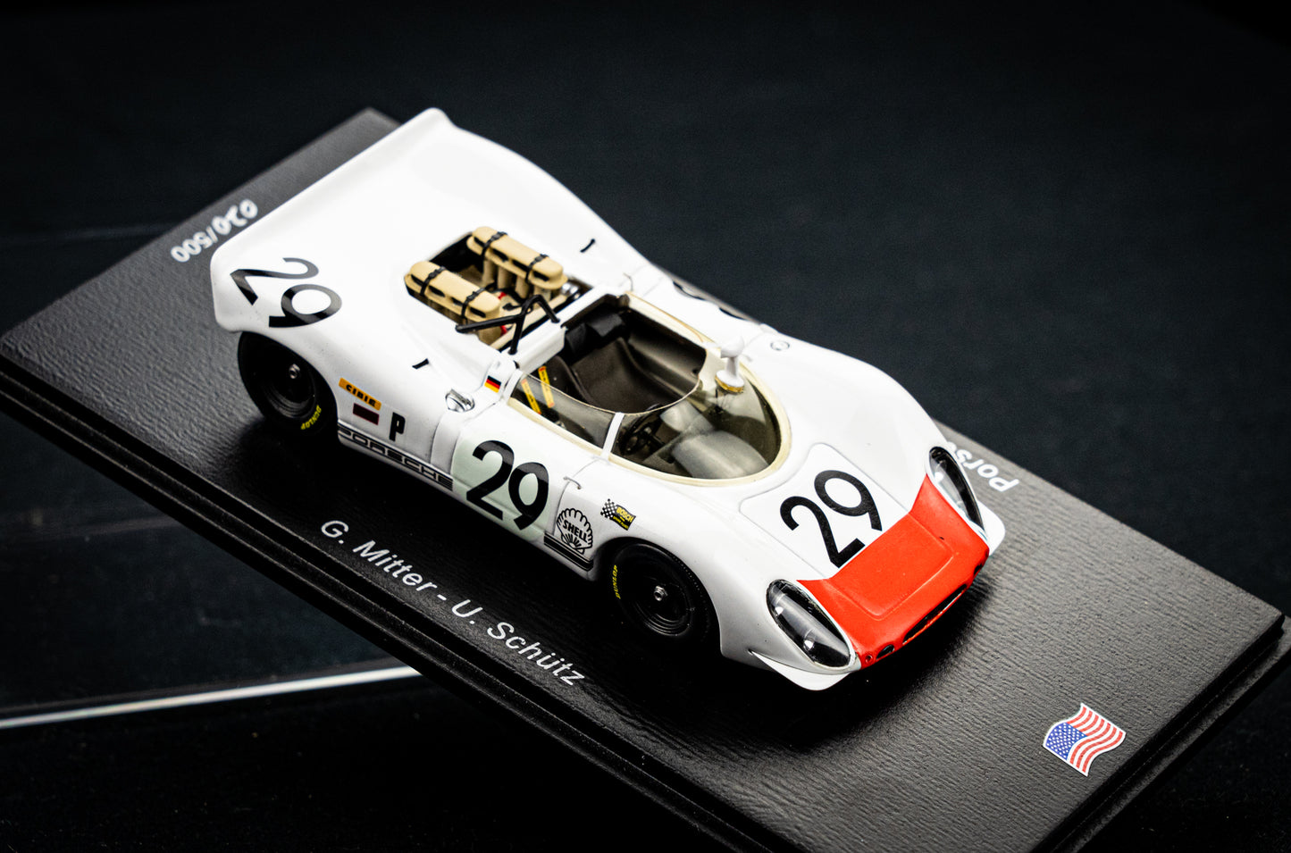 Porsche 908-2 #29 lim. 500 Stk. G. Mitter / U. Schütz - 5th 12h Sebring 1969 - Spark 1:43