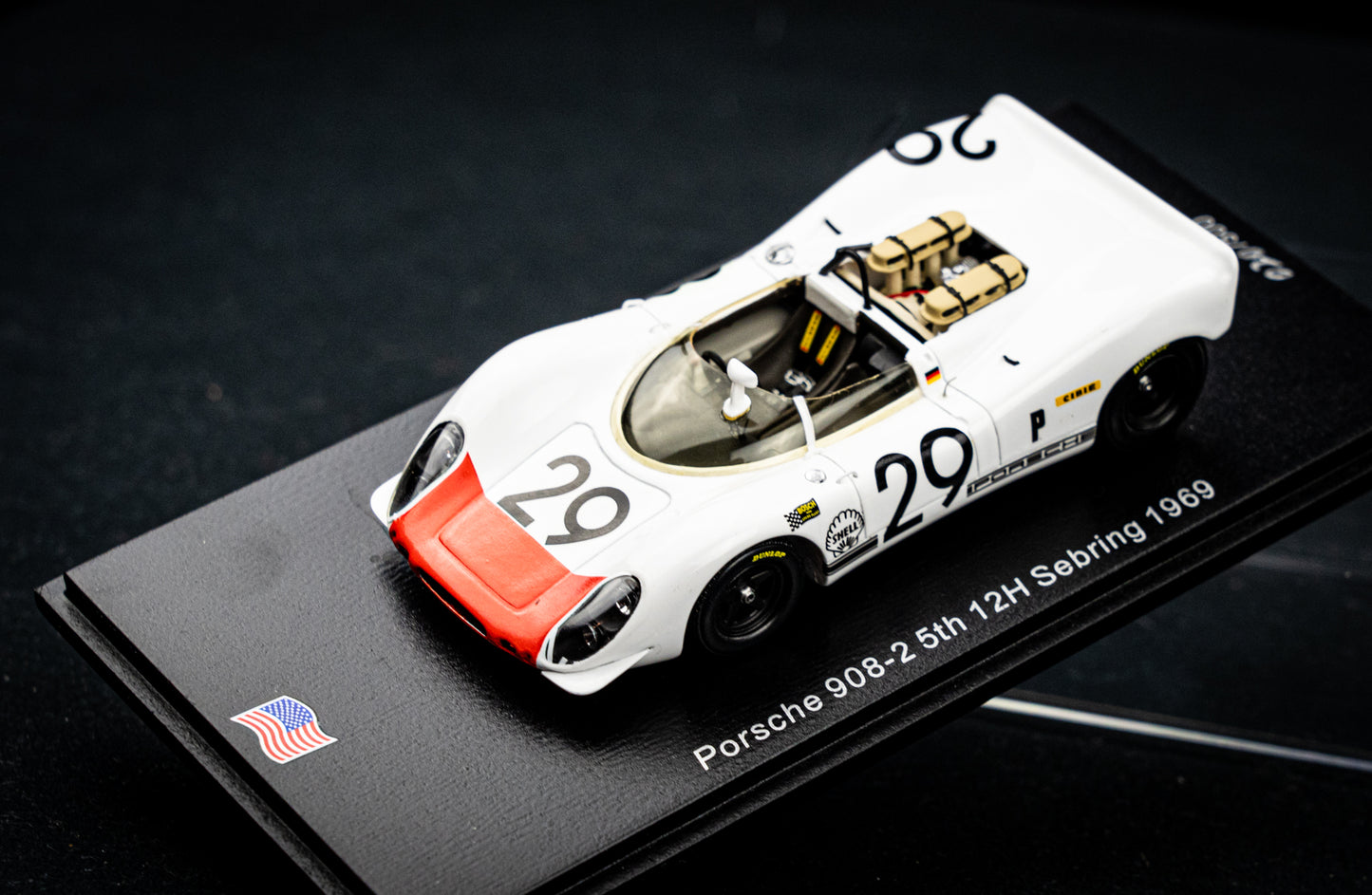 Porsche 908-2 #29 lim. 500 Stk. G. Mitter / U. Schütz - 5th 12h Sebring 1969 - Spark 1:43