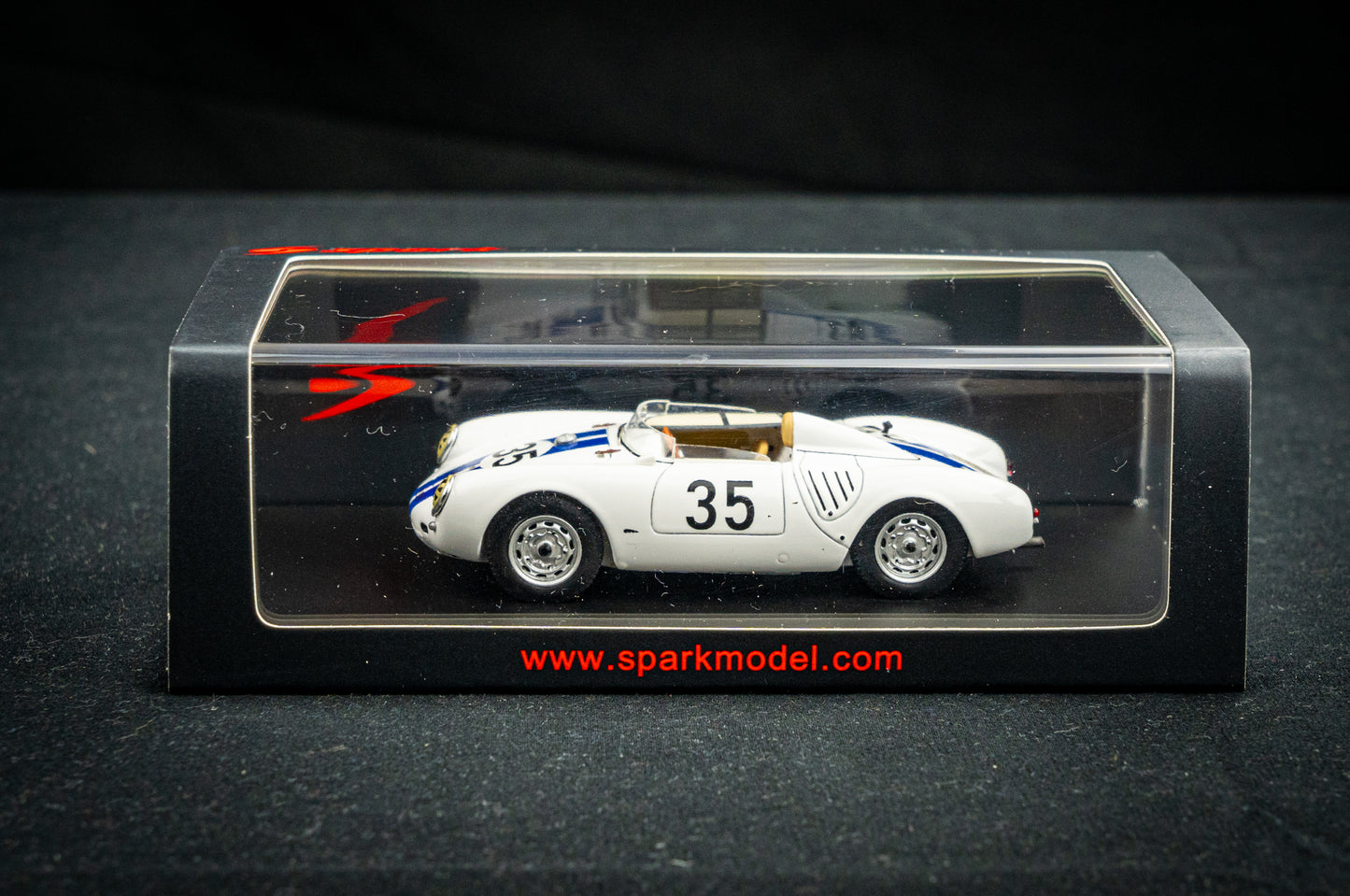 Porsche 550A #35 Hugus / Godin de Beaufort 8th 24h LeMans 1957 Spark 1:43