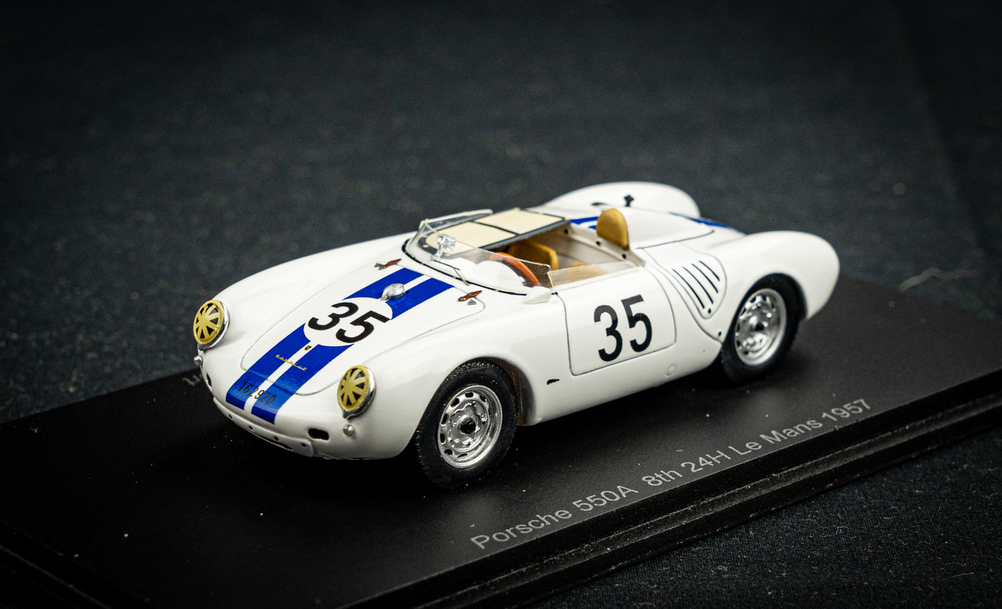 Porsche 550A #35 Hugus / Godin de Beaufort 8th 24h LeMans 1957 Spark 1:43