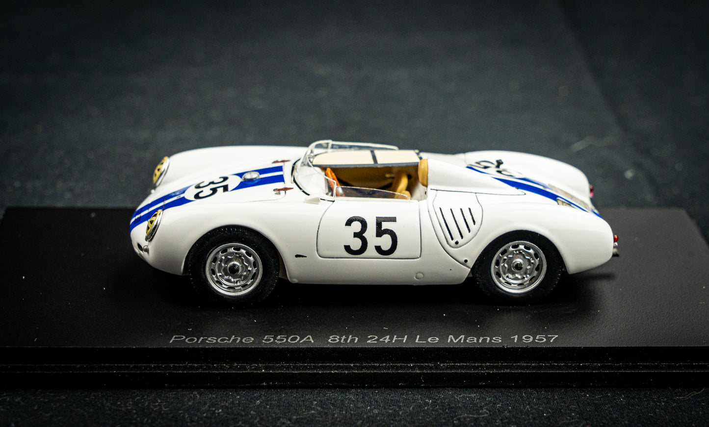 Porsche 550A #35 Hugus / Godin de Beaufort 8th 24h LeMans 1957 Spark 1:43