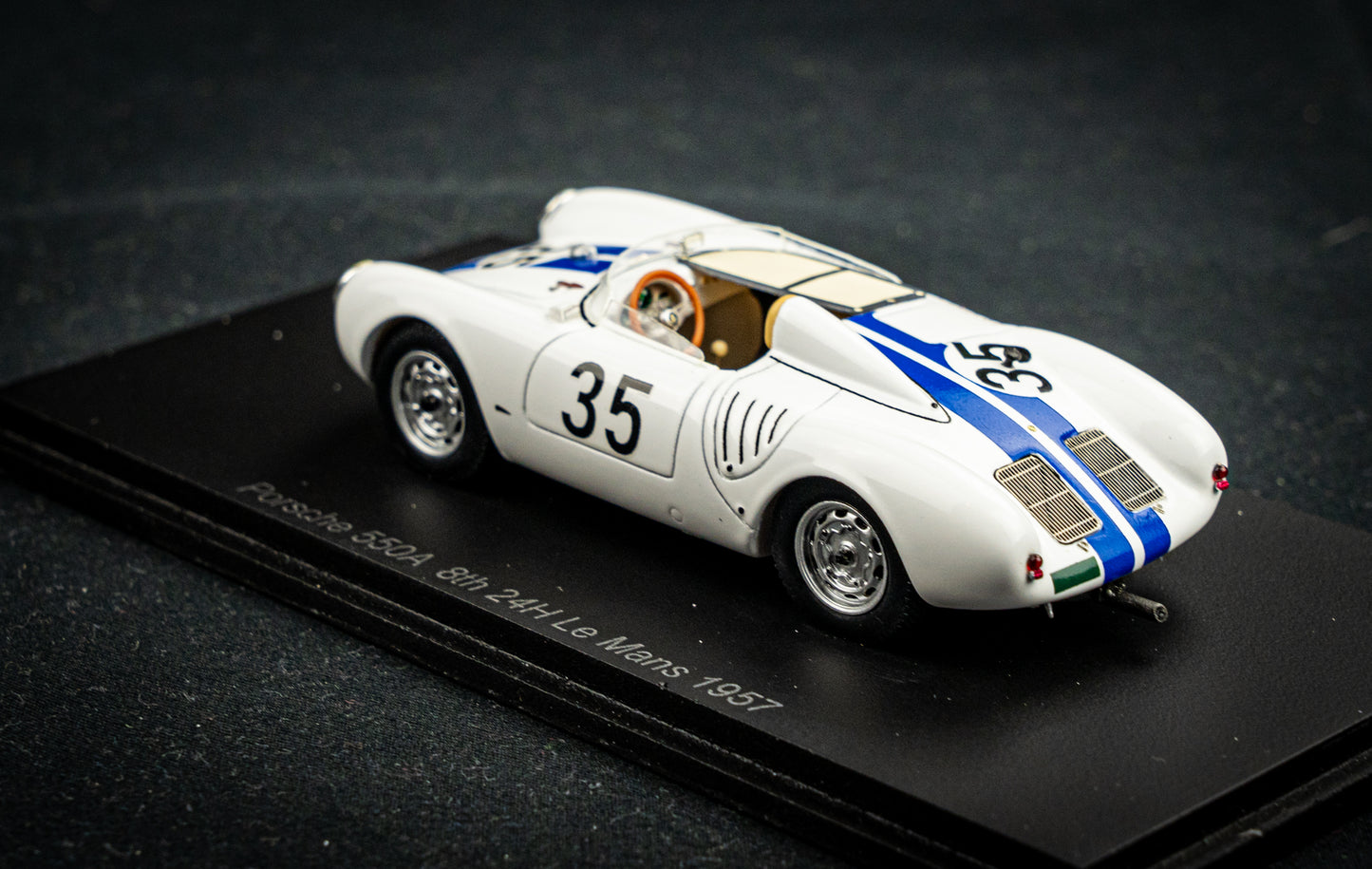 Porsche 550A #35 Hugus / Godin de Beaufort 8th 24h LeMans 1957 Spark 1:43