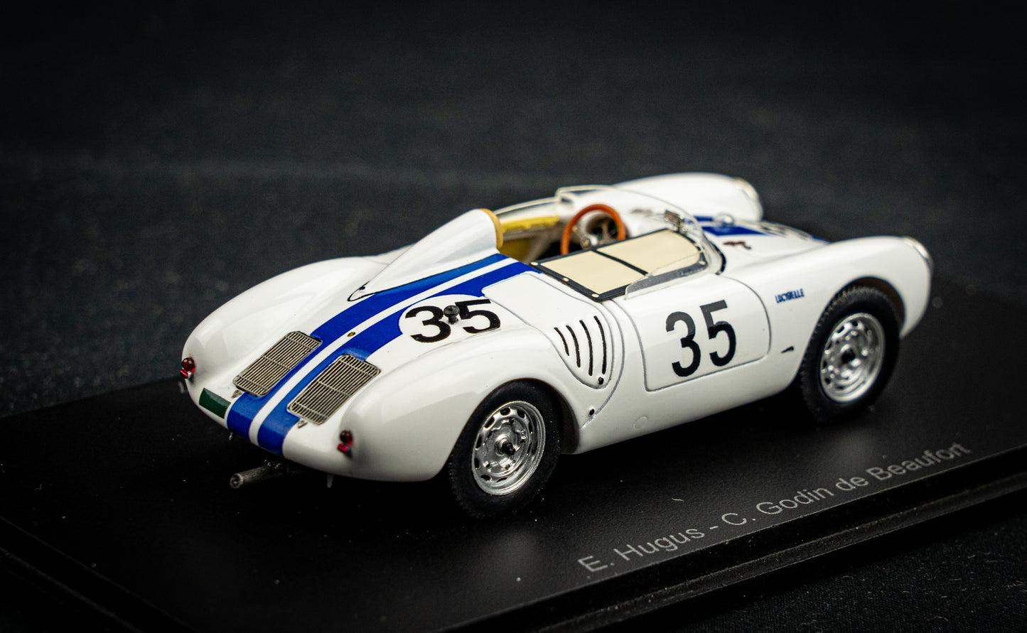 Porsche 550A #35 Hugus / Godin de Beaufort 8th 24h LeMans 1957 Spark 1:43