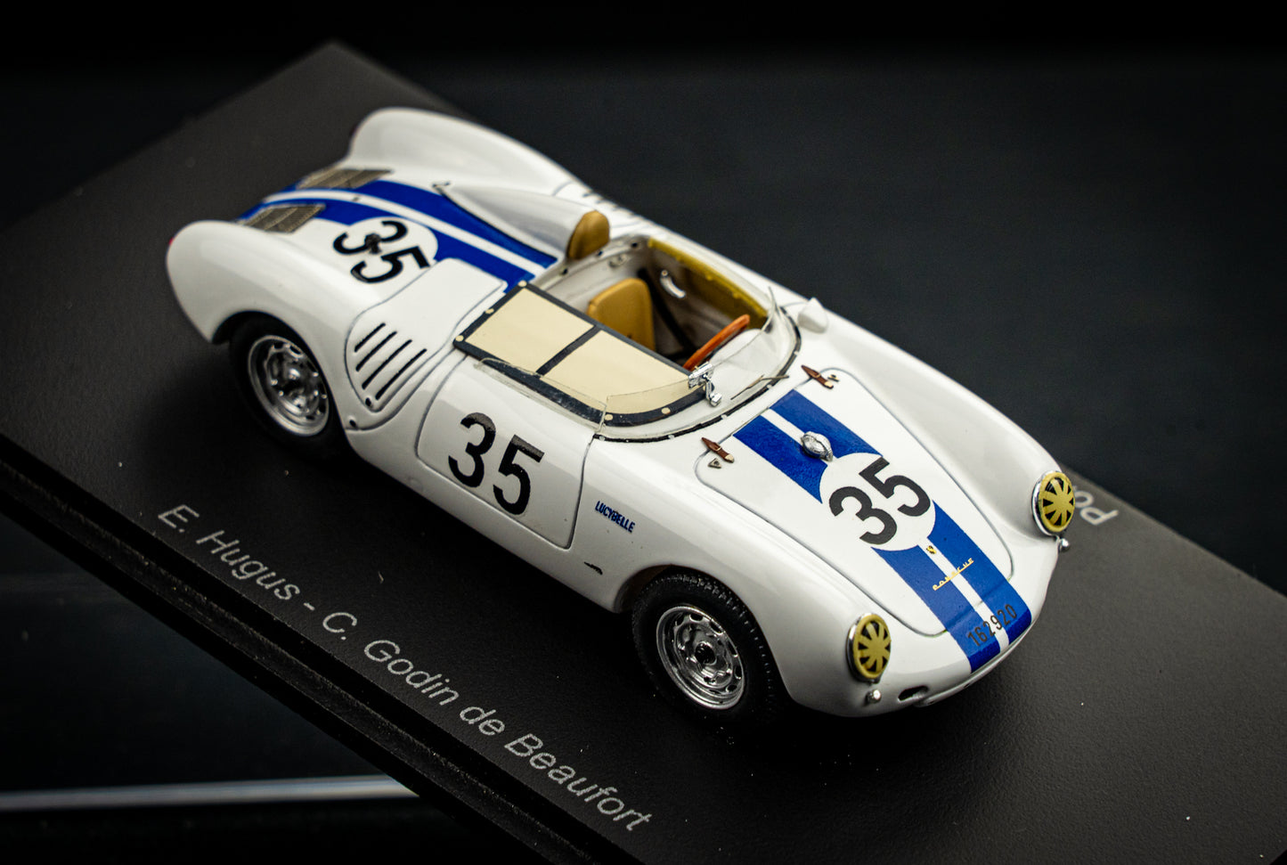 Porsche 550A #35 Hugus / Godin de Beaufort 8th 24h LeMans 1957 Spark 1:43