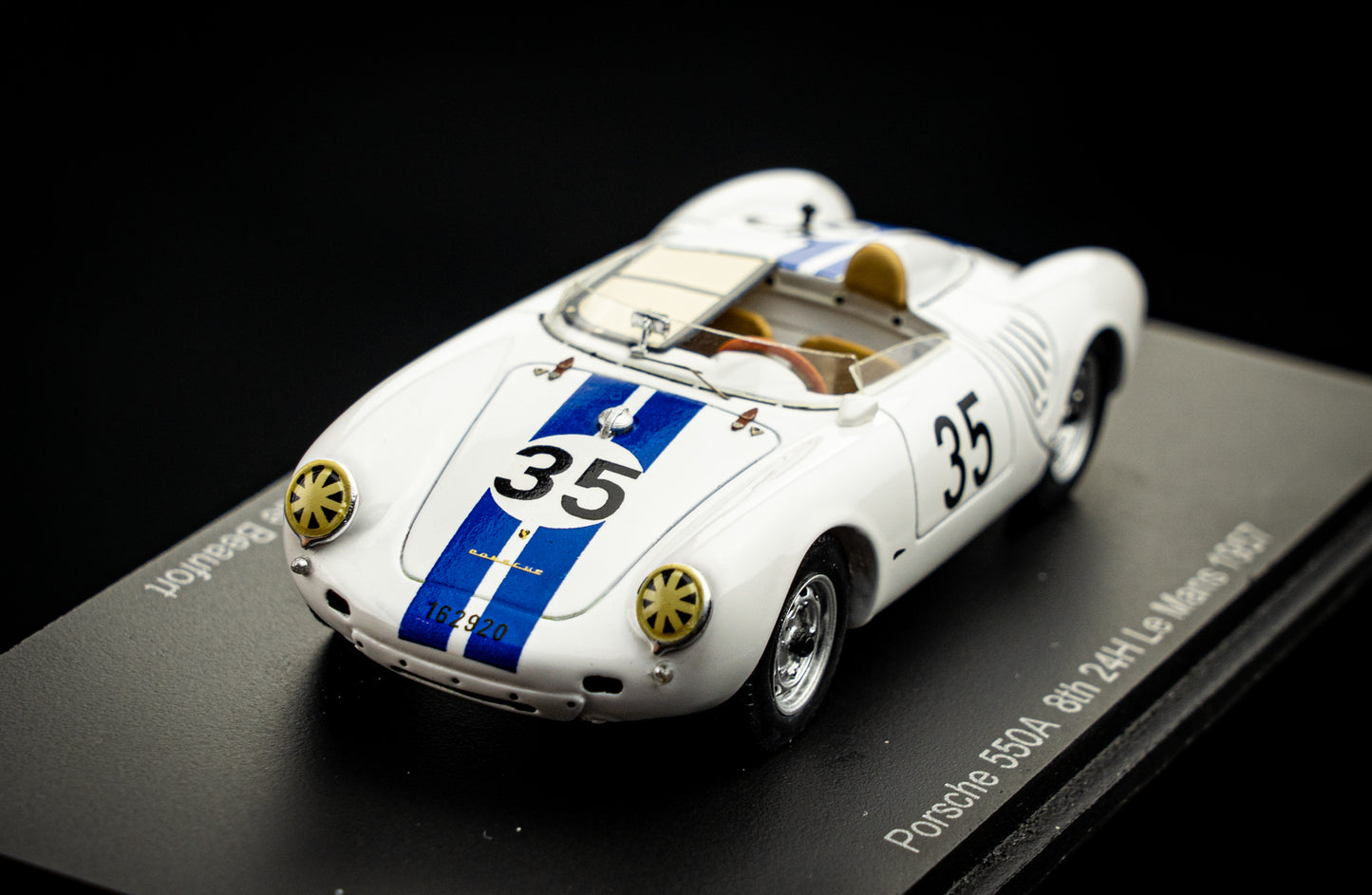 Porsche 550A #35 Hugus / Godin de Beaufort 8th 24h LeMans 1957 Spark 1:43