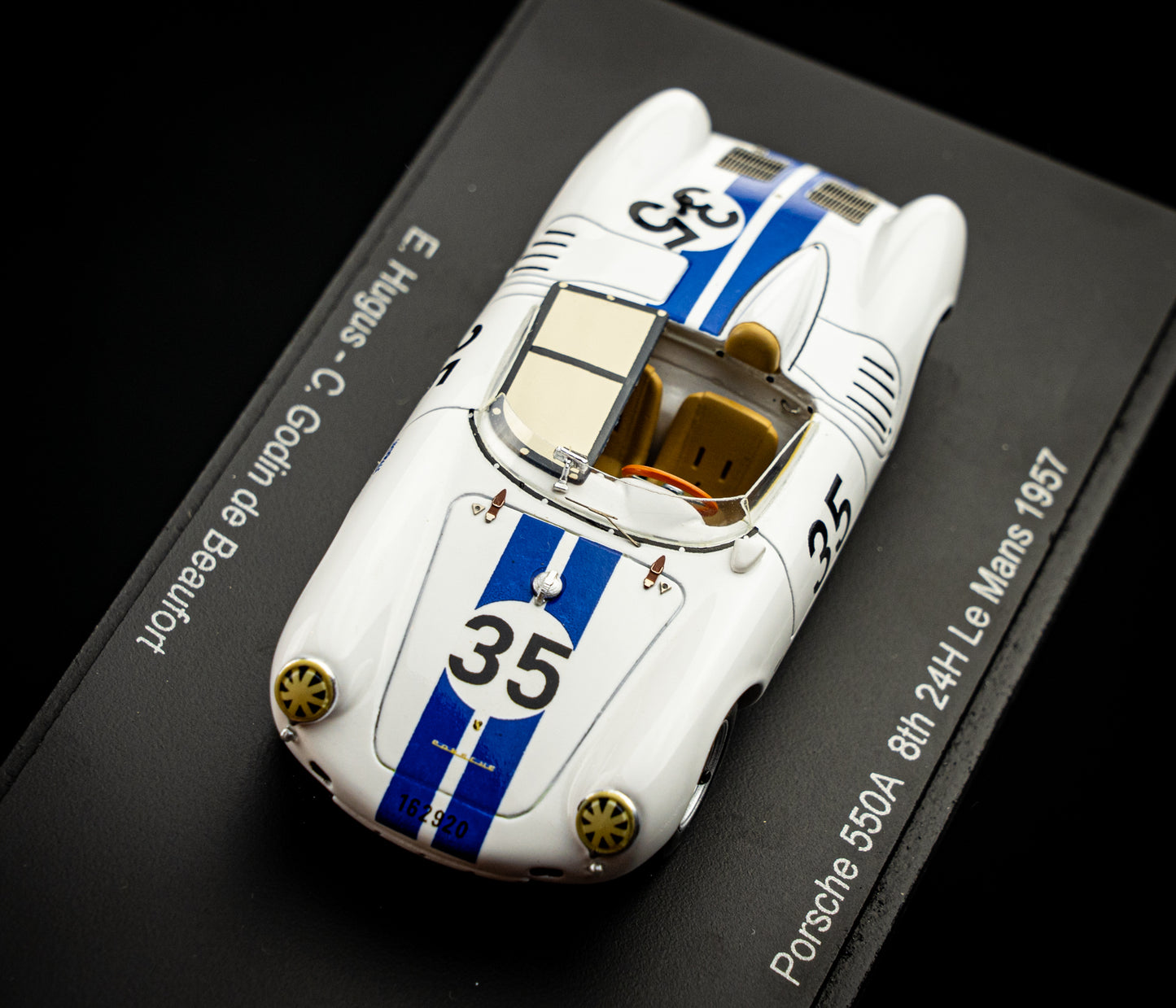 Porsche 550A #35 Hugus / Godin de Beaufort 8th 24h LeMans 1957 Spark 1:43