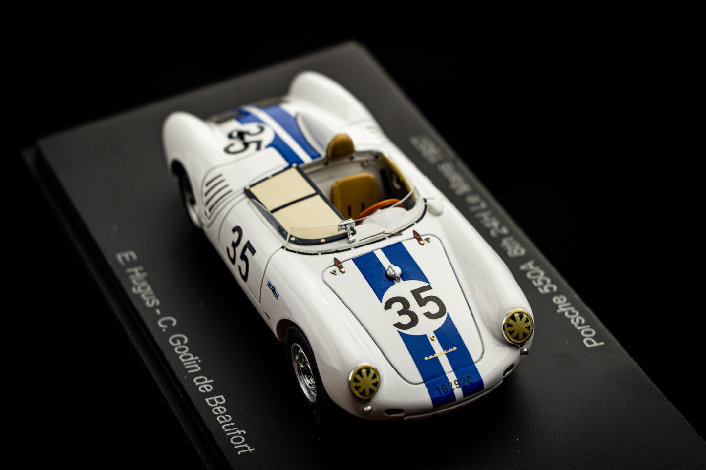 Porsche 550A #35 Hugus / Godin de Beaufort 8th 24h LeMans 1957 Spark 1:43