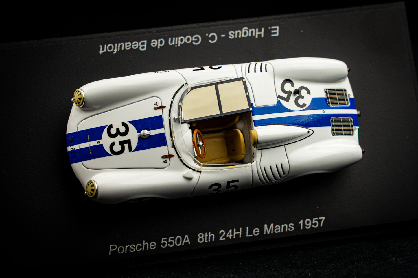 Porsche 550A #35 Hugus / Godin de Beaufort 8th 24h LeMans 1957 Spark 1:43