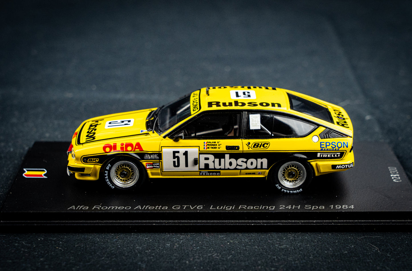 Alfa Romeo Alfetta GTV6 #51 Salam / Perrier / de Thoisy lim. 1/300 24h Spa 1984 Spark 1:43