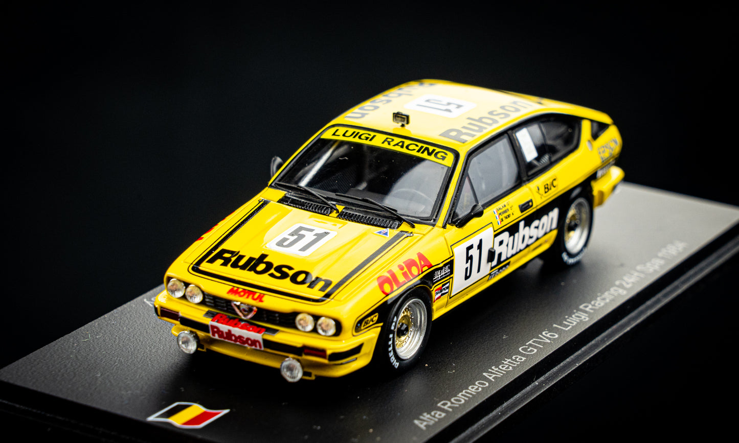 Alfa Romeo Alfetta GTV6 #51 Salam / Perrier / de Thoisy lim. 1/300 24h Spa 1984 Spark 1:43