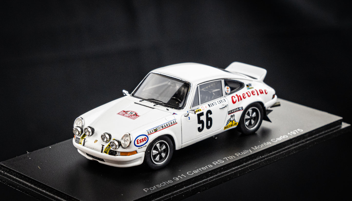 Porsche 911 Carrera RS #56 Rouget / Chonez - 7th Rallye Monte Carlo 1975 - Spark 1:43