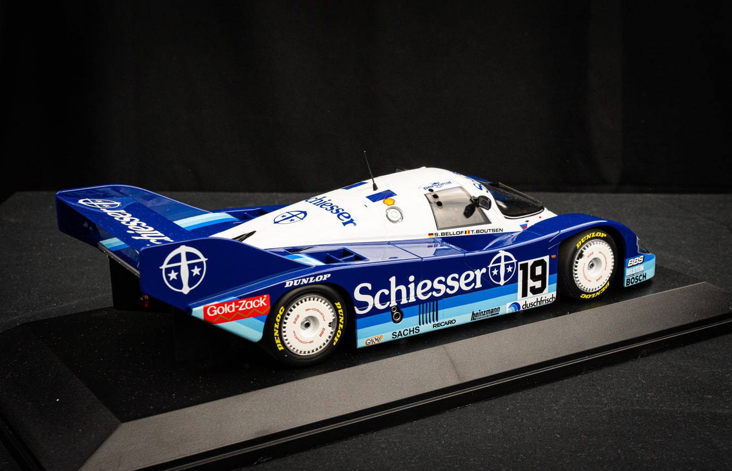 Porsche 956K #19 Bellof / Boutson lim. 1/1004 pcs. Team Schiesser Brun - 1000km Hockenheim 85 - Minichamps 1:18