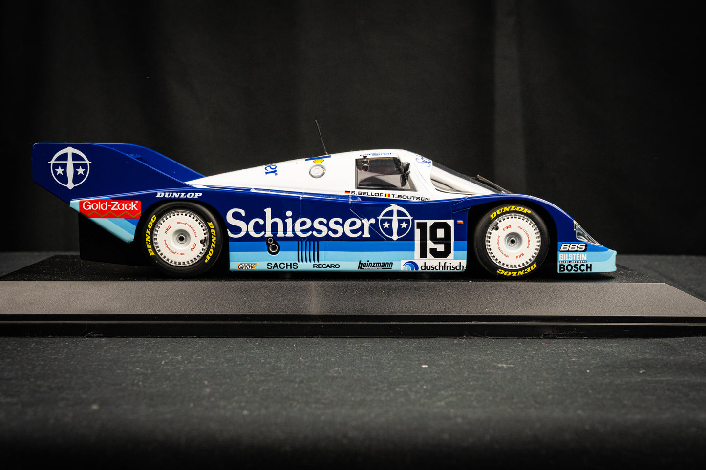 Porsche 956K #19 Bellof / Boutson lim. 1/1004 pcs. Team Schiesser Brun - 1000km Hockenheim 85 - Minichamps 1:18