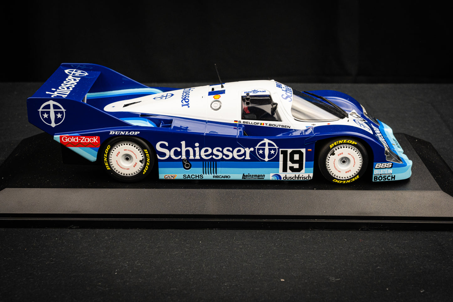 Porsche 956K #19 Bellof / Boutson lim. 1/1004 pcs. Team Schiesser Brun - 1000km Hockenheim 85 - Minichamps 1:18