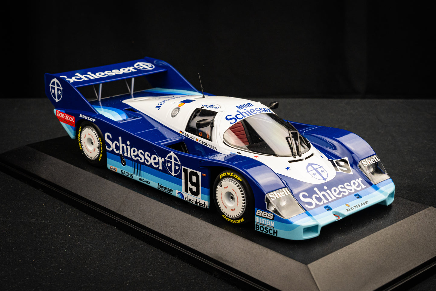 Porsche 956K #19 Bellof / Boutson lim. 1/1004 pcs. Team Schiesser Brun - 1000km Hockenheim 85 - Minichamps 1:18