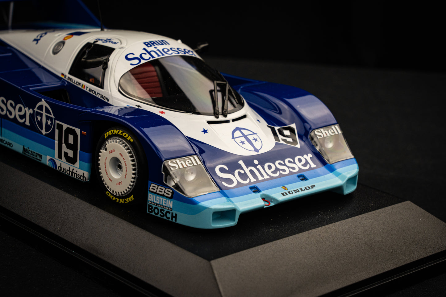 Porsche 956K #19 Bellof / Boutson lim. 1/1004 pcs. Team Schiesser Brun - 1000km Hockenheim 85 - Minichamps 1:18