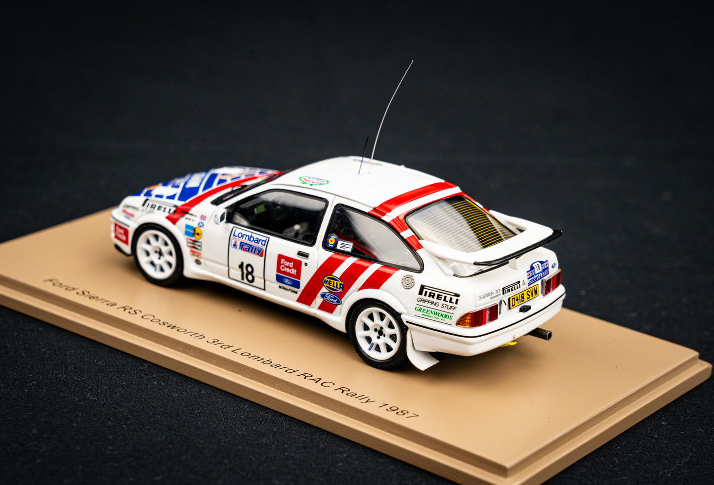 Ford Sierra RS Cosworth #18 J.McRae / I.Grindrod 3rd RAC Rallye 87 1:43 Spark