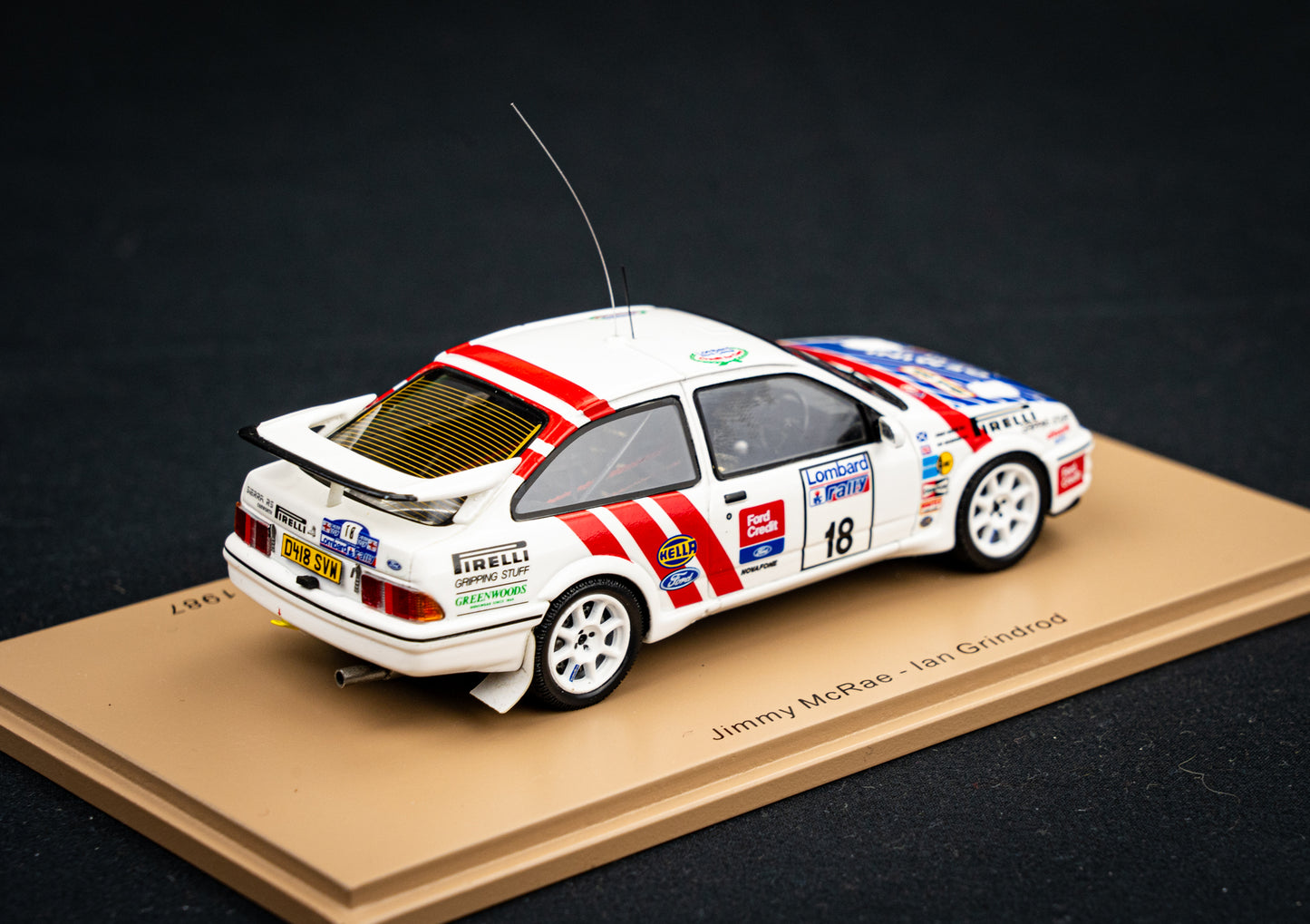 Ford Sierra RS Cosworth #18 J.McRae / I.Grindrod 3rd RAC Rallye 87 1:43 Spark