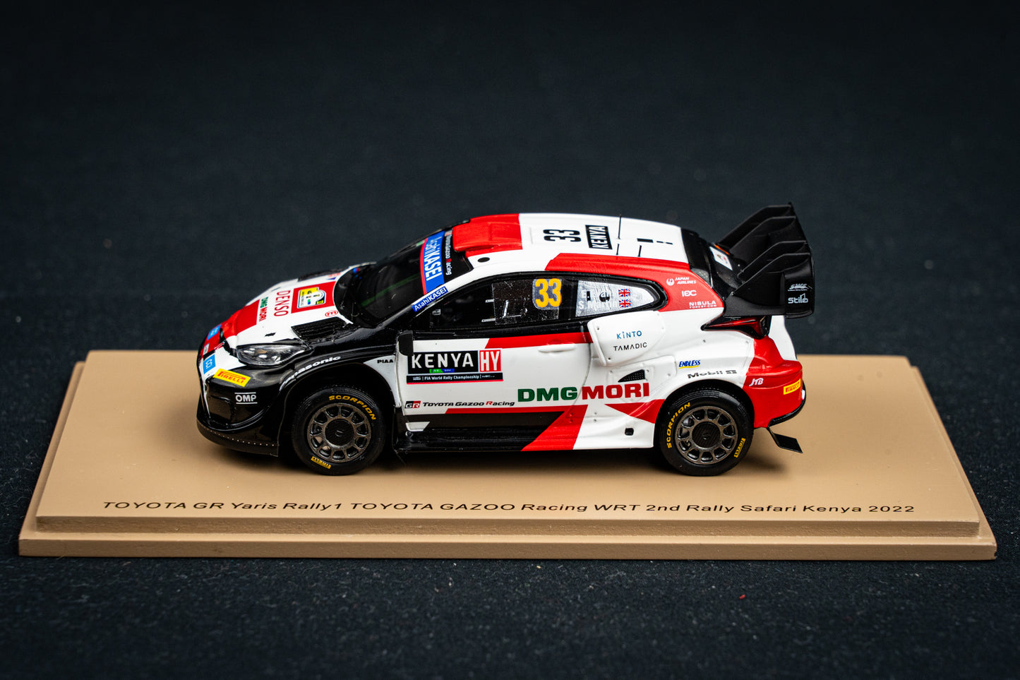 Toyota GR Yaris Rallye1 #33 E. Evans / S. Martin - 2nd Safari Rallye Kenya 2022 - Spark 1:43