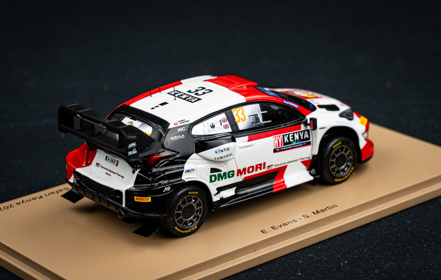 Toyota GR Yaris Rallye1 #33 E. Evans / S. Martin - 2nd Safari Rallye Kenya 2022 - Spark 1:43