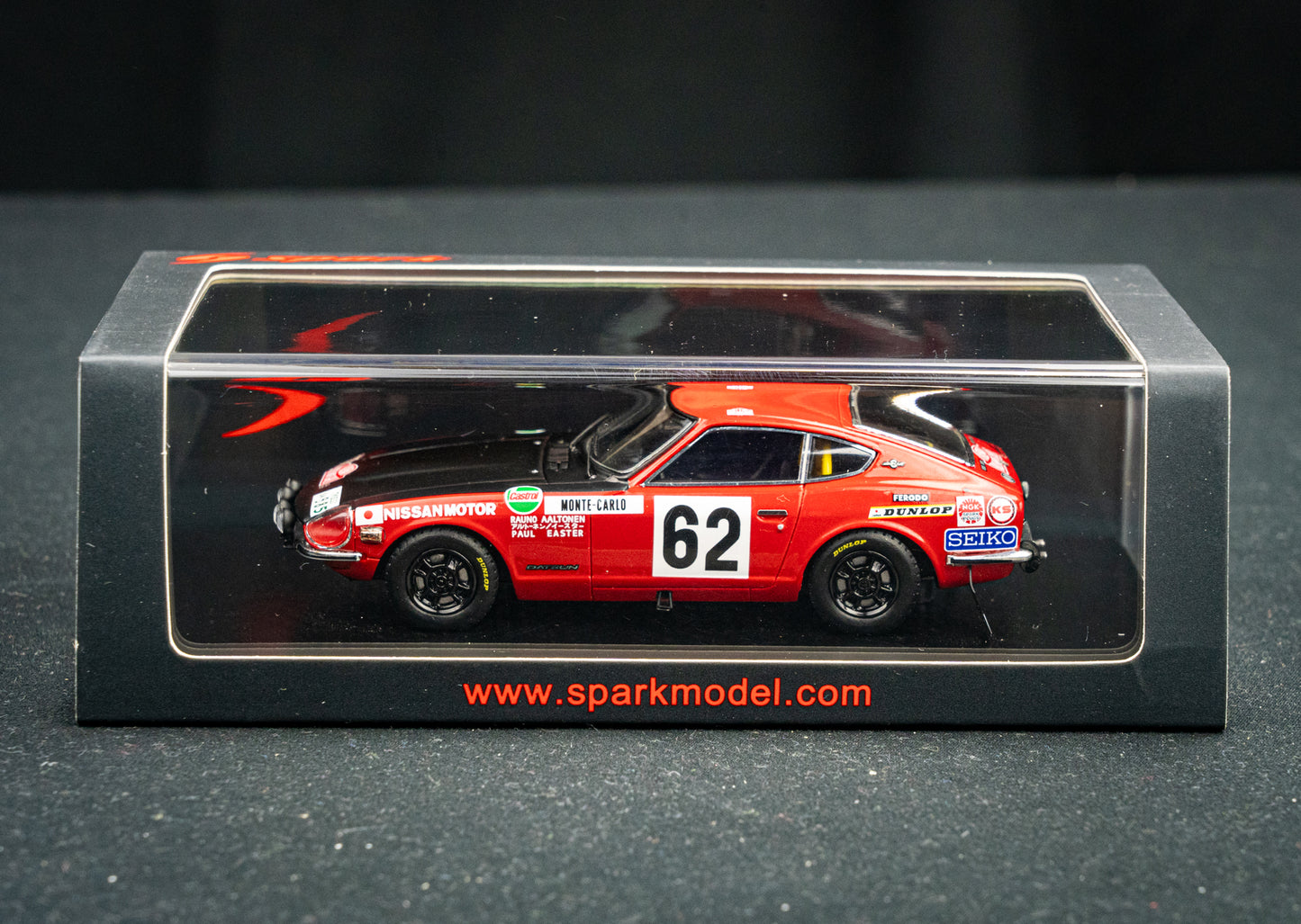 Datsun 240Z #62 Rauno Altonen / Paul Easter - 5th Rallye Monte Carlo 1971 - Spark 1:43