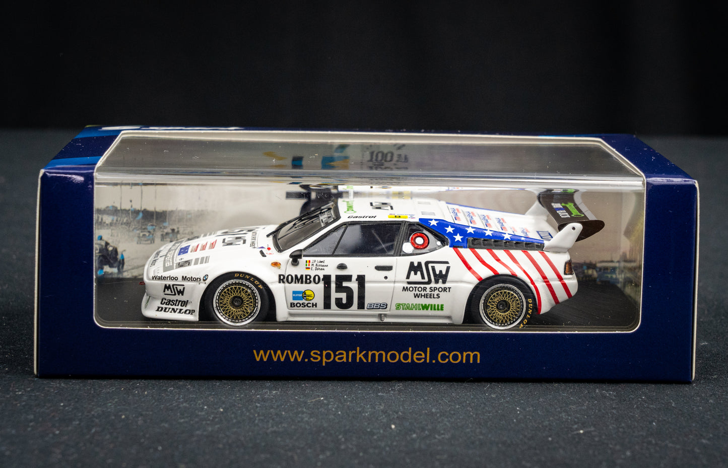 BMW M1 #151 Dören / Birrane / Libert - 15th 24h LeMans 1985 - Spark 1:43