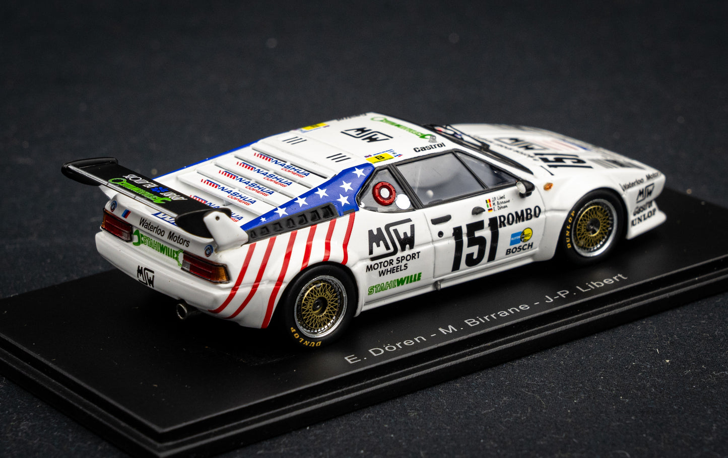 BMW M1 #151 Dören / Birrane / Libert - 15th 24h LeMans 1985 - Spark 1:43