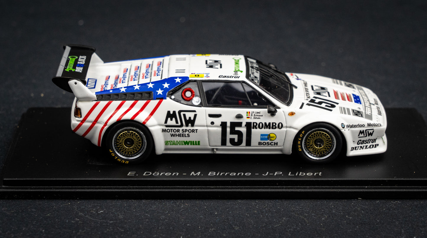 BMW M1 #151 Dören / Birrane / Libert - 15th 24h LeMans 1985 - Spark 1:43