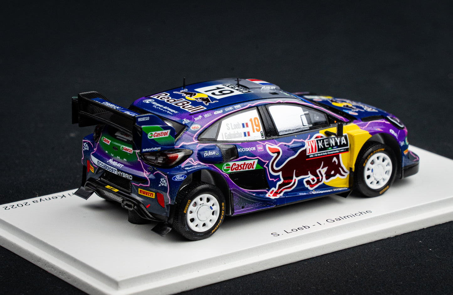 Ford Puma Rallye1 #19 S. Loeb / Galmiche - Safari Rallye Kenya 2022 - Spark 1:43