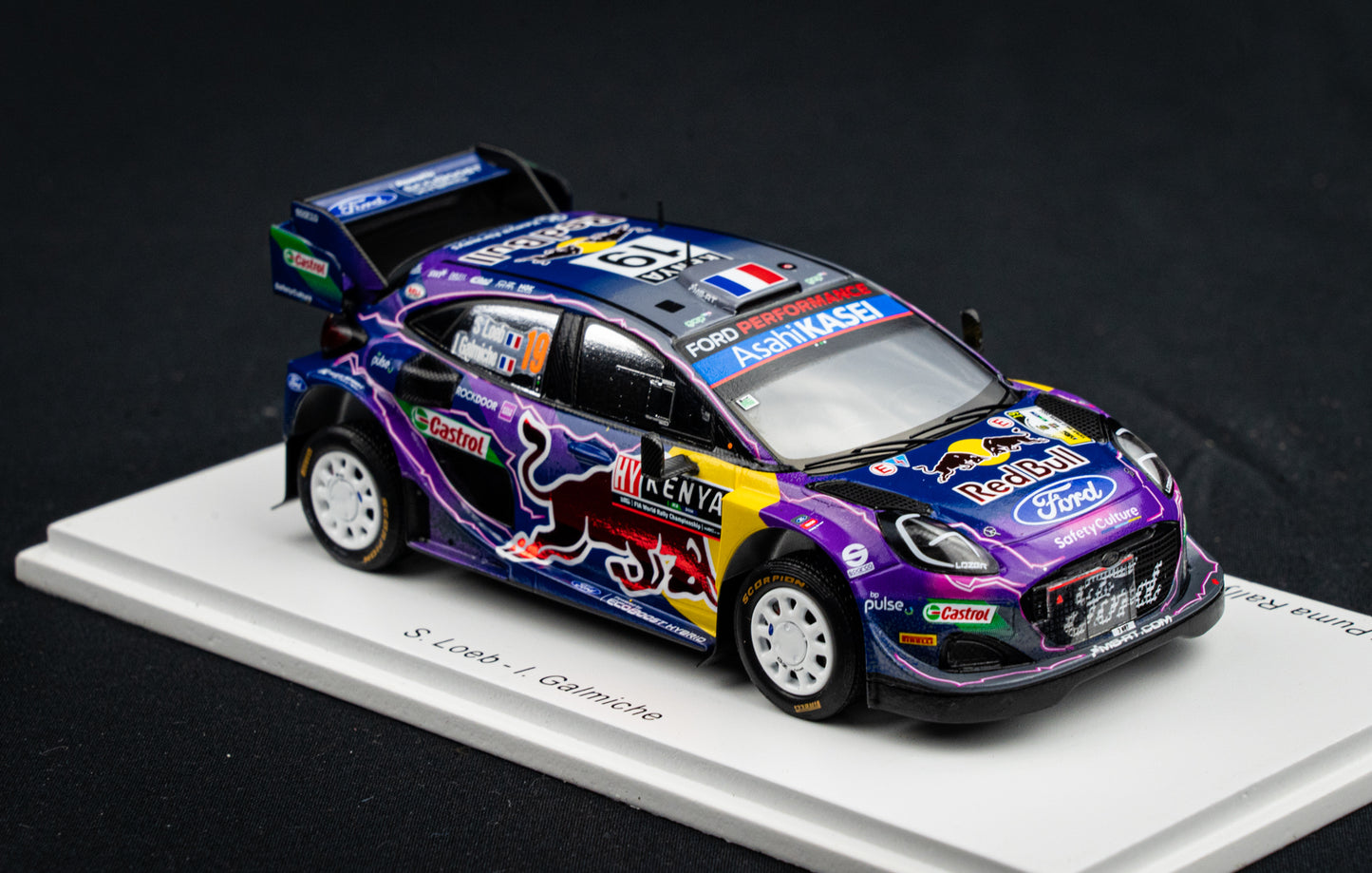 Ford Puma Rallye1 #19 S. Loeb / Galmiche - Safari Rallye Kenya 2022 - Spark 1:43