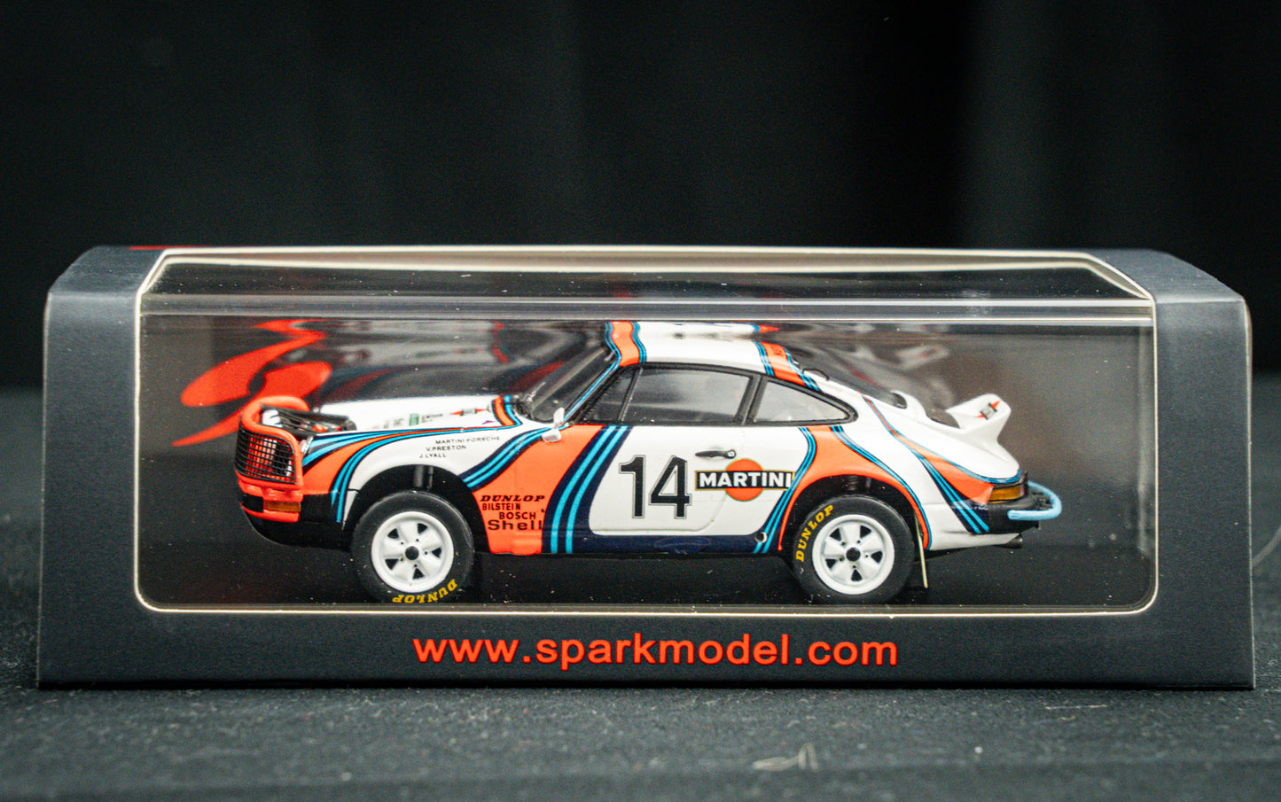 Porsche 911 SC 3.0 no.14 V. Preston jr. / Lyall - 2nd Safari Rallye 1978 - Spark 1:43