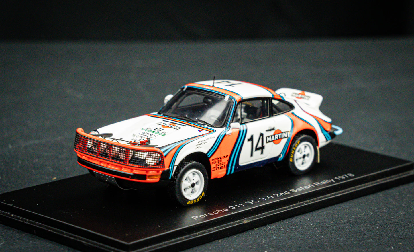 Porsche 911 SC 3.0 no.14 V. Preston jr. / Lyall - 2nd Safari Rallye 1978 - Spark 1:43