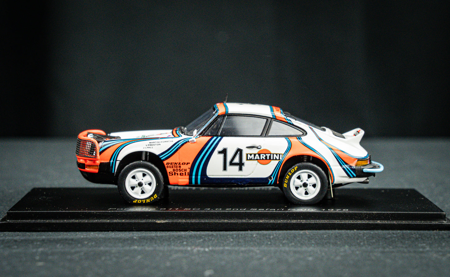 Porsche 911 SC 3.0 no.14 V. Preston jr. / Lyall - 2nd Safari Rallye 1978 - Spark 1:43