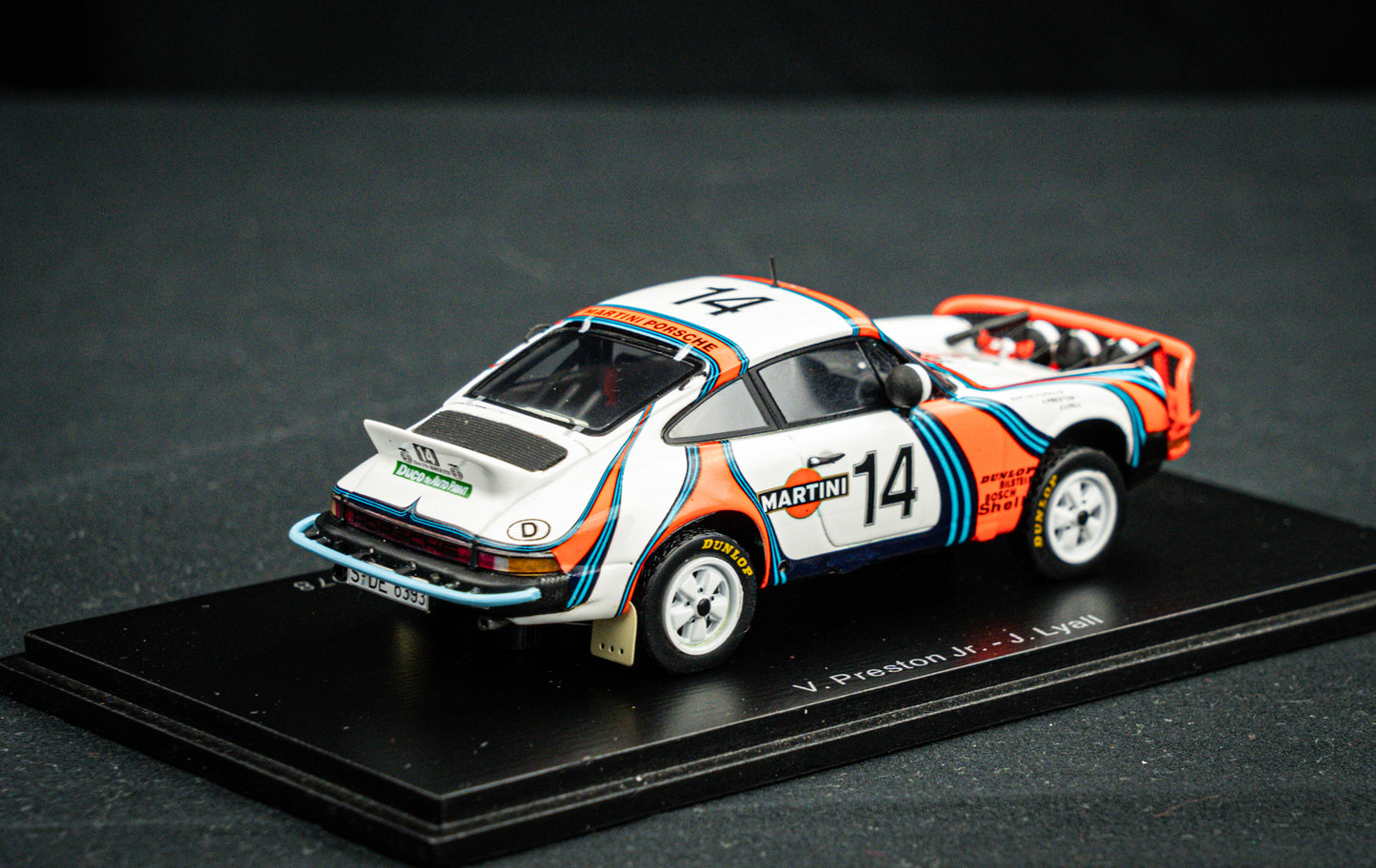 Porsche 911 SC 3.0 no.14 V. Preston jr. / Lyall - 2nd Safari Rallye 1978 - Spark 1:43