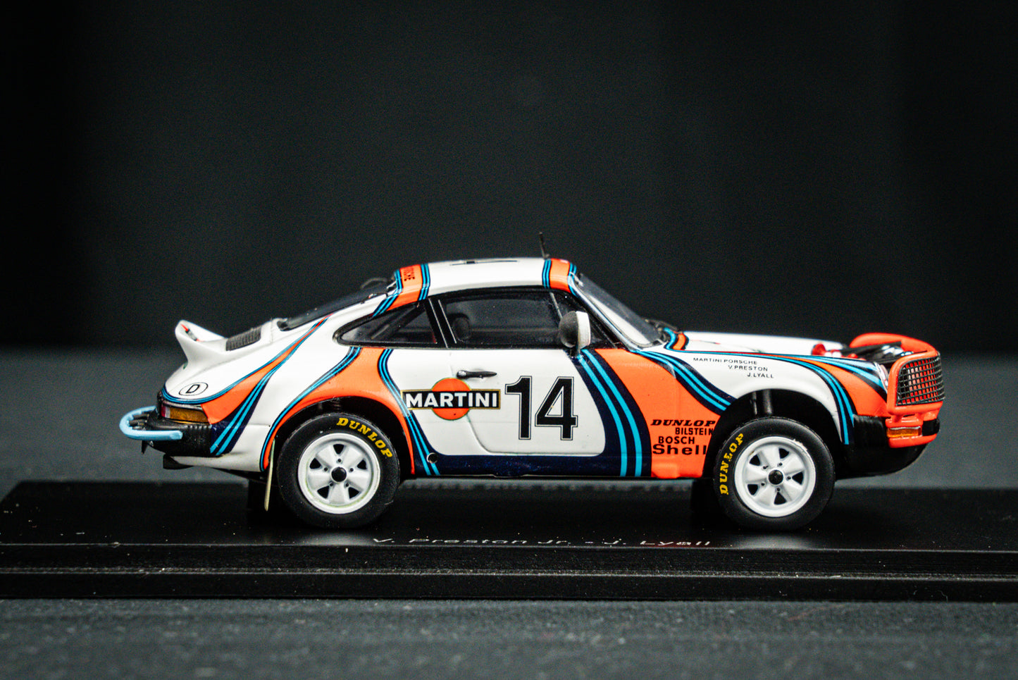 Porsche 911 SC 3.0 no.14 V. Preston jr. / Lyall - 2nd Safari Rallye 1978 - Spark 1:43