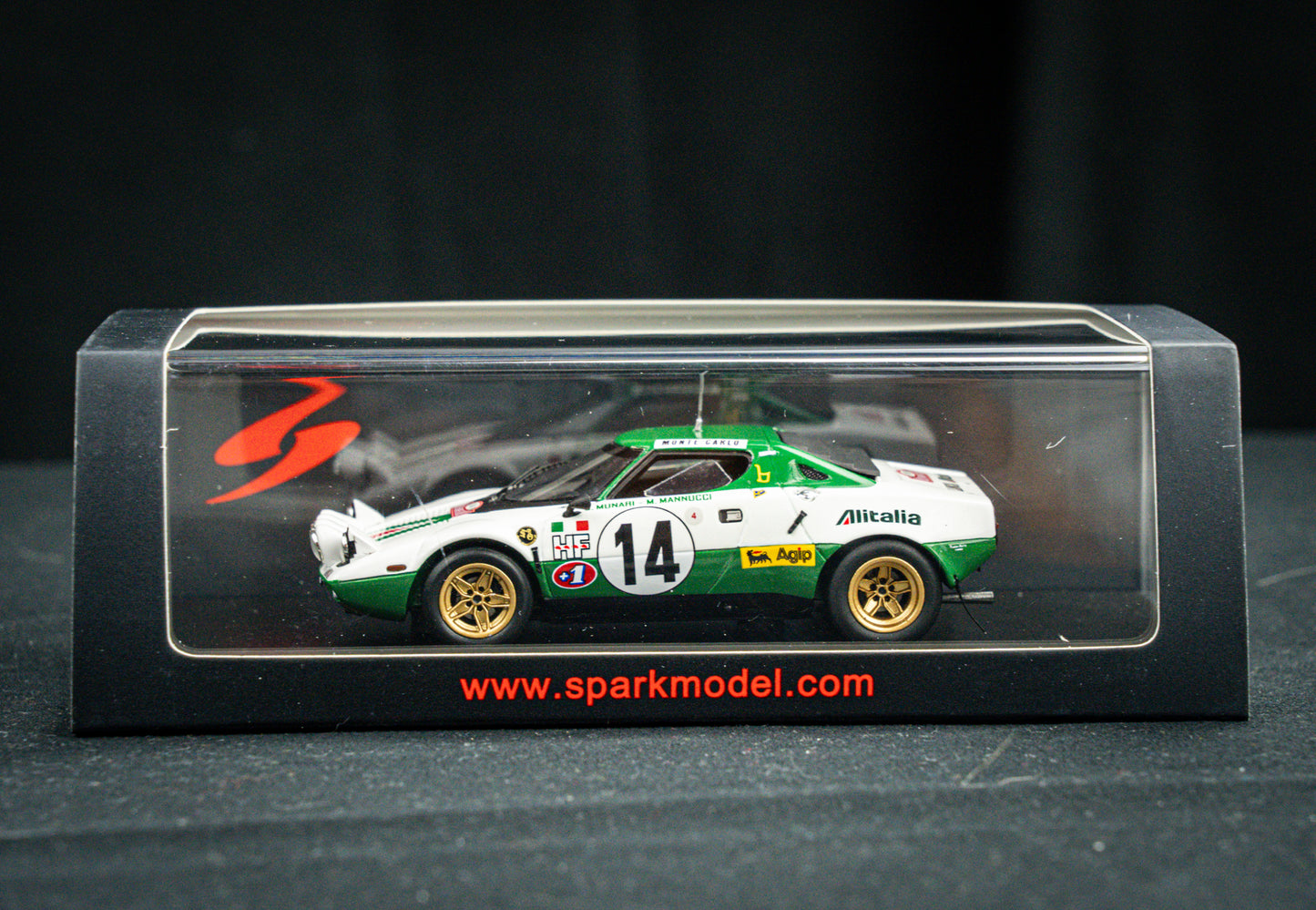 Lancia Stratos HF no.14 S. Munari / Mannucci - Sieger Monte Carlo Rallye 75 - Spark 1:43