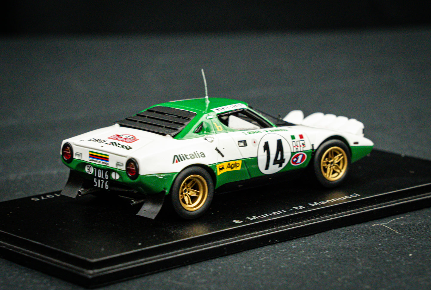 Lancia Stratos HF no.14 S. Munari / Mannucci - Sieger Monte Carlo Rallye 75 - Spark 1:43