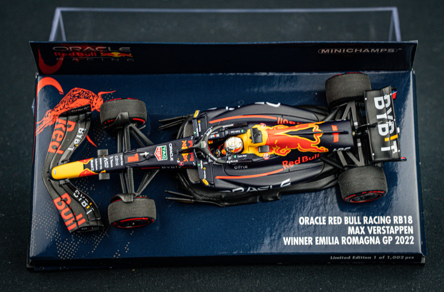 Max Verstappen Red Bull Racing RB18 lim.edition #1 Platz 1 GP Emilia Romagna 2022 - Minichamps 1:43